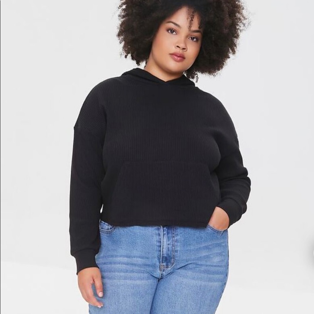 NWT Forever21 Plus Size Ribbed Knit Hoodie